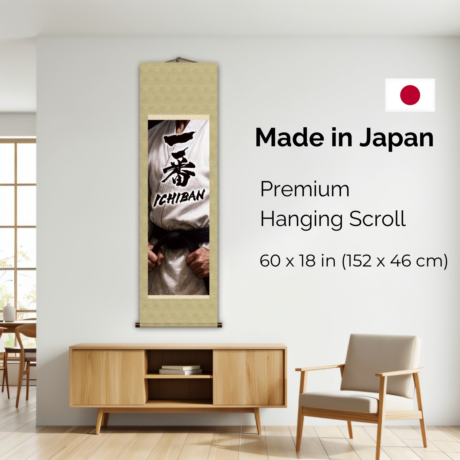 Japanese Martial Arts Ichiban Kakemono Wall Scroll – Black Belt Spirit